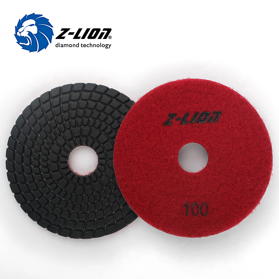 Z-Lion 2Pcs 4 Inch Diamond Polishing Pad Flexible Wet Water Grinding Marble Stone 100mm Abrasive Granite Disc | Инструменты