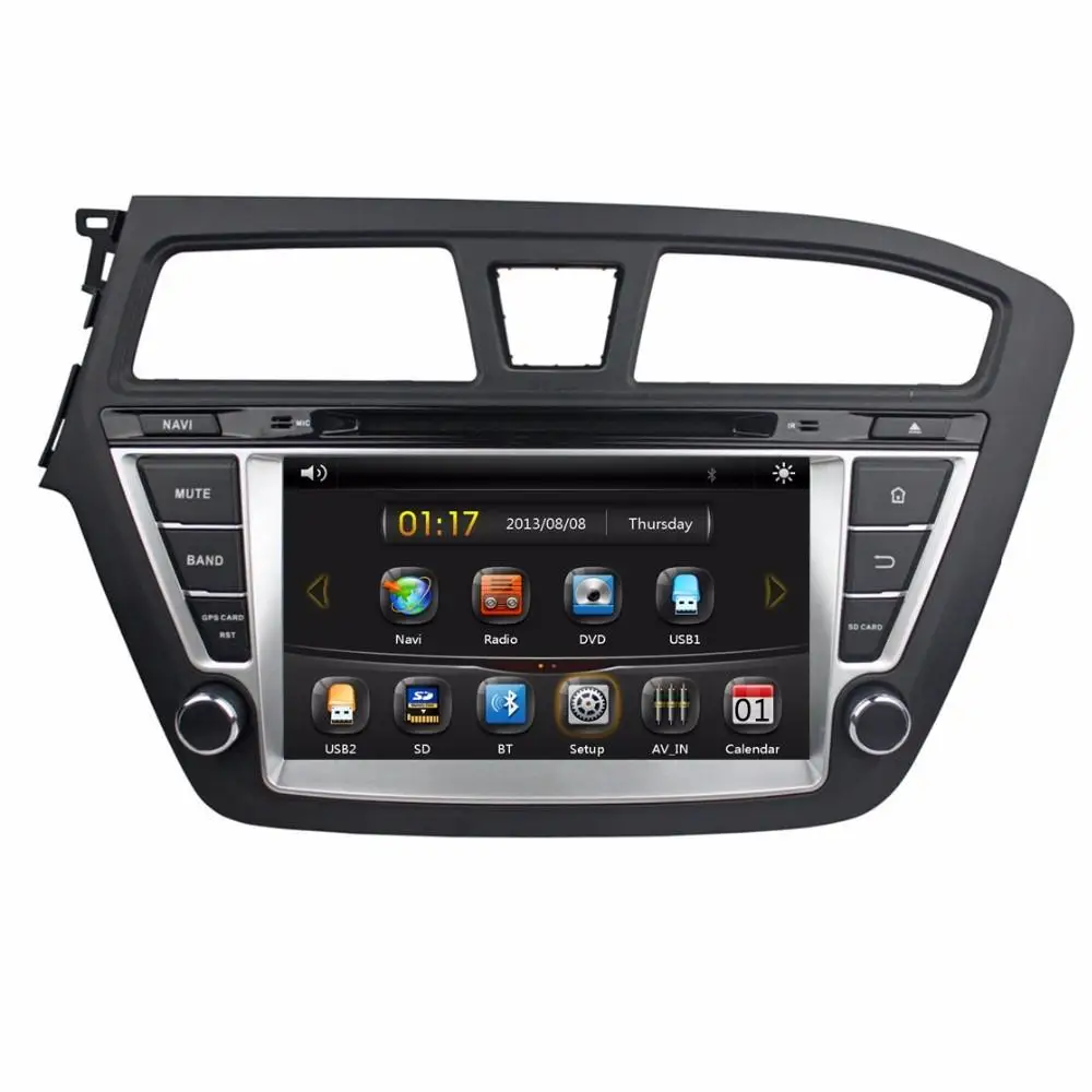 

8" in-dash Car DVD player with GPS(opt.),audio Radio stereo,USB/SD,AUX,BT/TV,car multimedia headunit for Hyundai I20 2014 2015