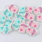 Бусины-разделители для бижутерии, детские бутылочки для кормления, 23x19 мм, 20 шт., разноцветные, MT2014X, новинка 2018, бусины из натурального дерева