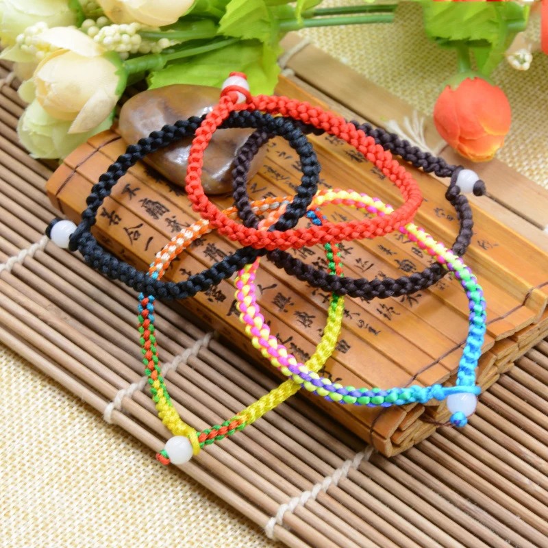 

New 1pc Doreen Beads Polyester Kabbalah Red String Bracelets Braided Friendship Bracelets For Lovers Couple