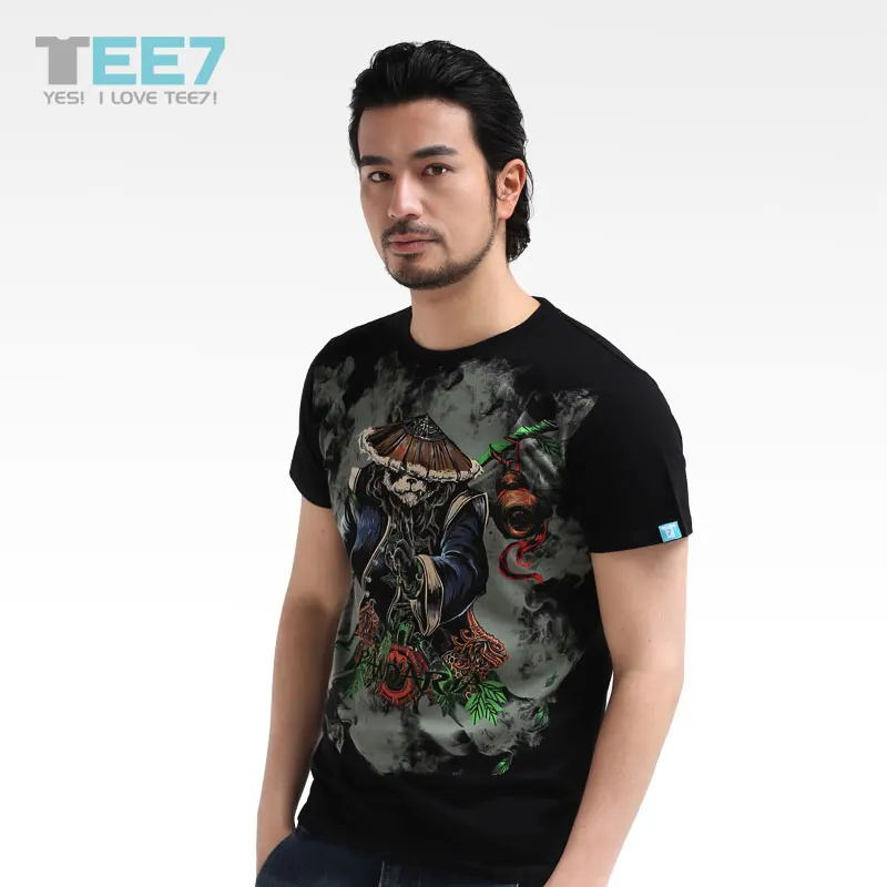 TEE7 Game WOW Panda mystery 100% Cotton T-shirt Cosplay costume for Azeroth Brithday Gift | Мужская одежда
