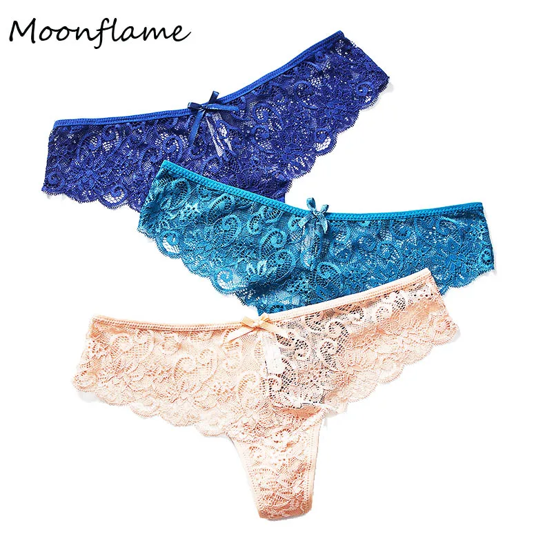 Moonflame 3 шт./лот Новое поступление пикантный прозрачный кружевной женский сексуальный стринги 9082
