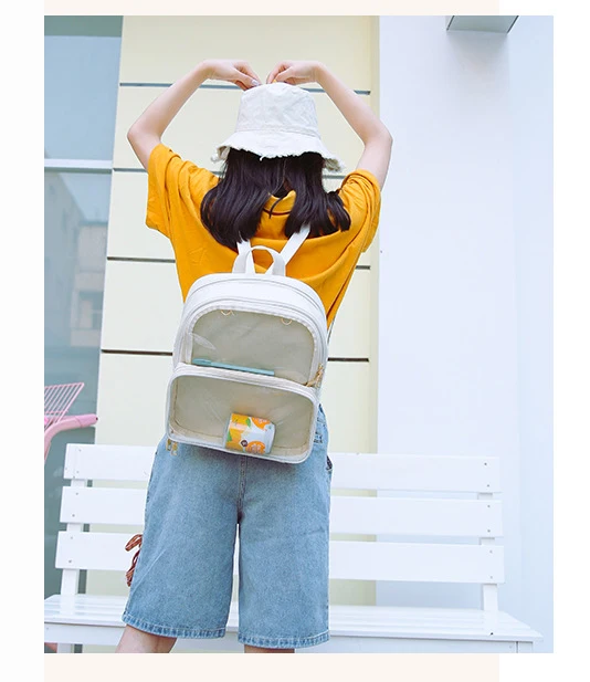 Прозрачные женские рюкзаки Itabags Harajuku рюкзак Водонепроницаемый Kawaii прозрачная сумка для школы подростка Девочки сумки через плечо