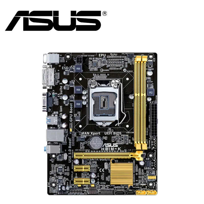 Asus H81M-K рабочего Материнская плата H81 разъем LGA 1150 i3 i5 i7 DDR3 16 ГБ Микро-ATX UEFI BIOS
