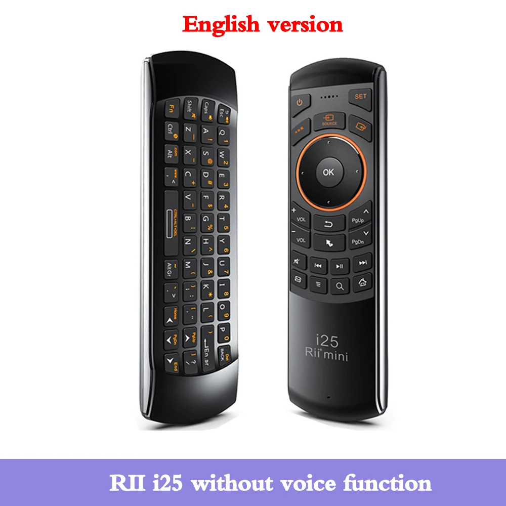 RII i25 English 2,4 ГГц Беспроводная Fly Air mouse пульт дистанционного управления Rii i25A русская/английская клавиатура мини с ИК-функцией обучения для Android tv Box - Цвет: RII i25 English