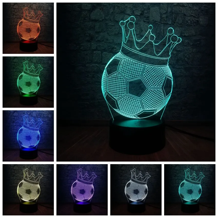 Спортивный Футбольный 3D светодиодный USB светильник в форме футбольного мяча