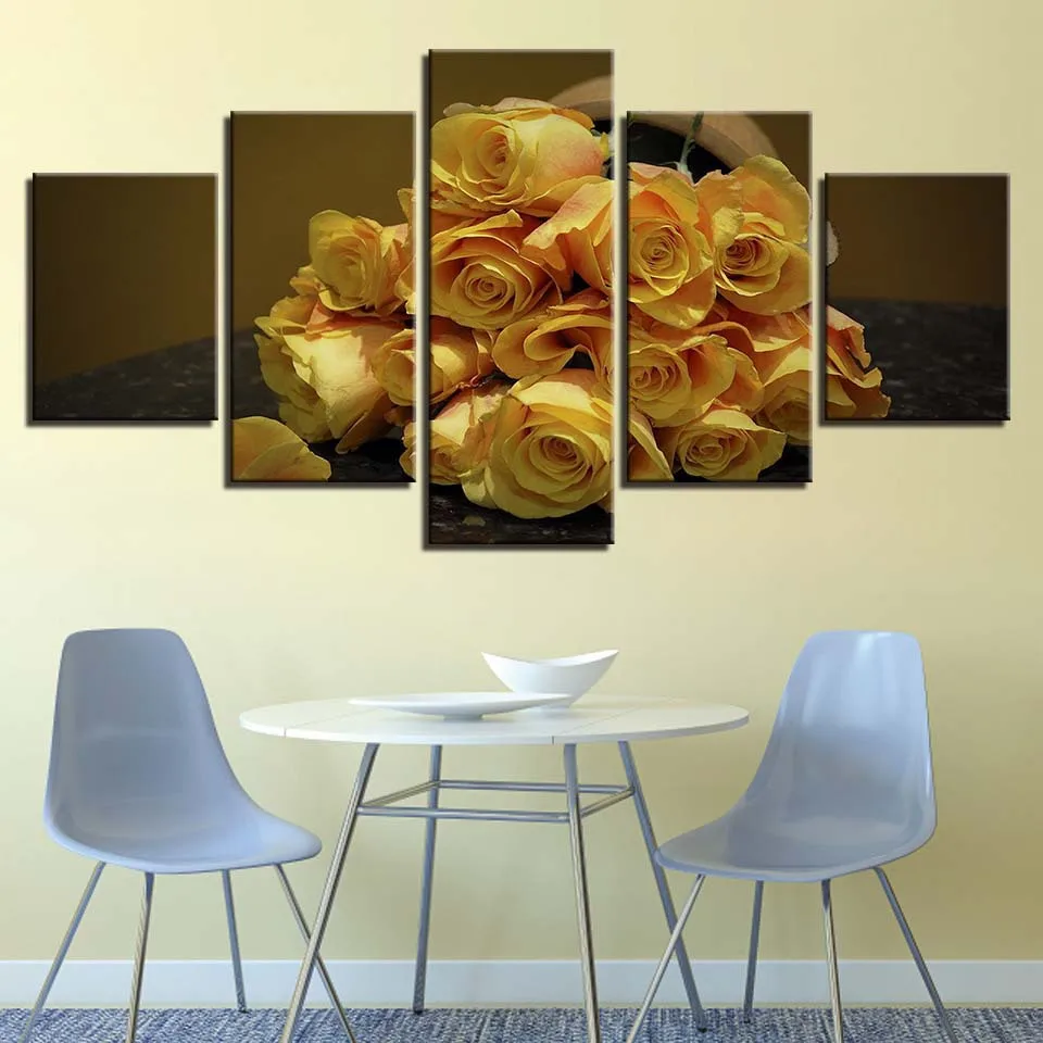 Современный домашний декор Colomac настенные принты пять штук Цветочный креативные