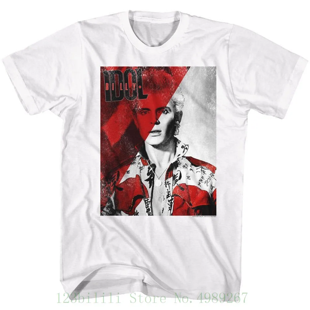 Мужская футболка в стиле панк рок Billy Idol красная белая хлопковая Размеры Sm 5xl Harajuku
