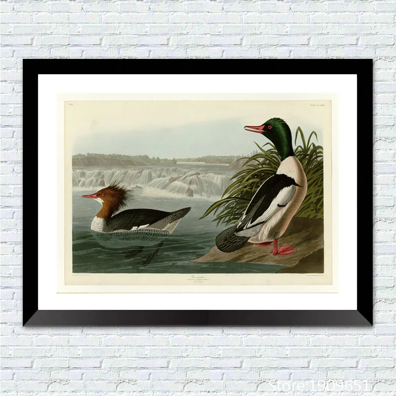 Хлопковая картина без рамки реалистичный авюн птицы рыба пейзаж холст печать