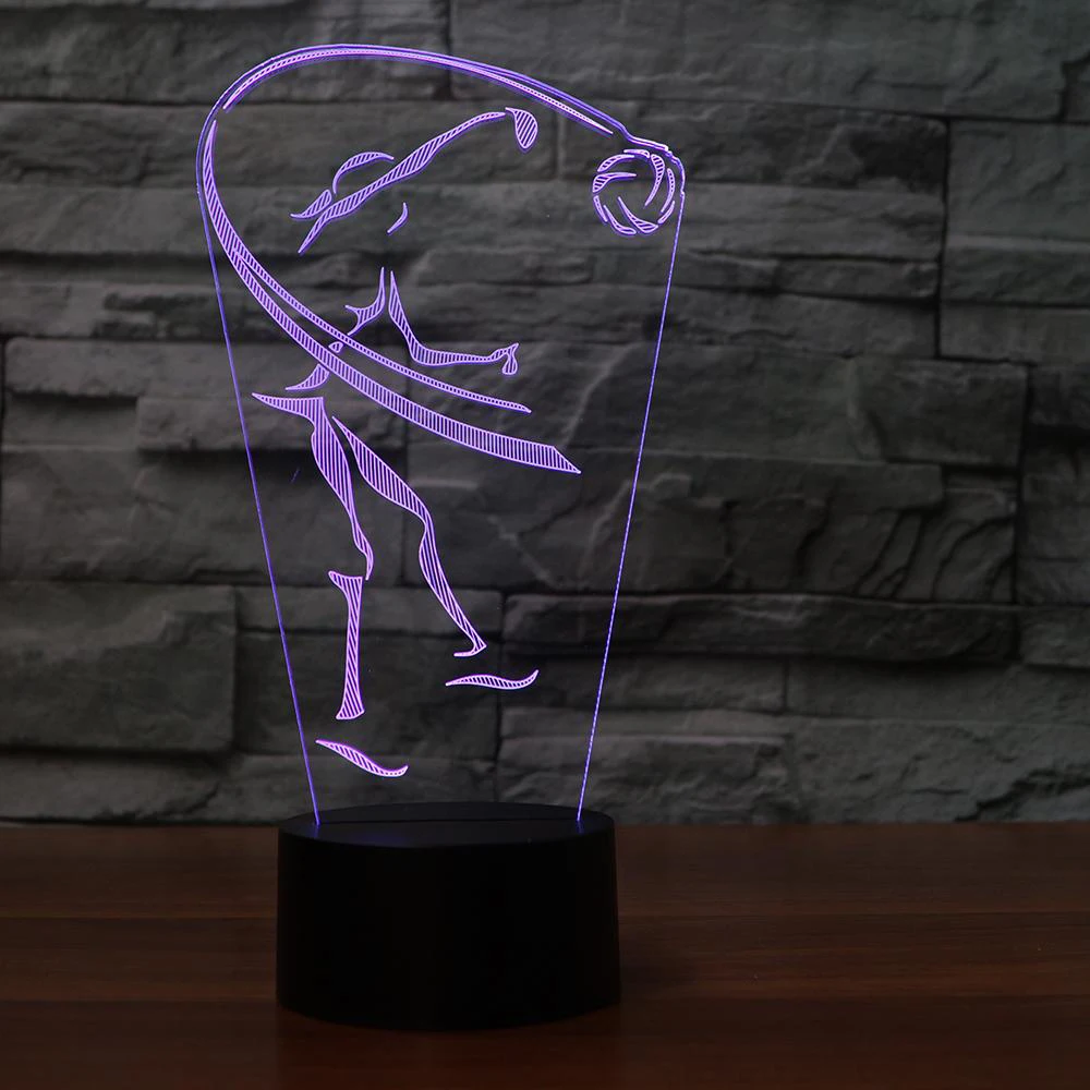 Играйте в волейбол 3D светодиодный USB настольная лампа Дети Спальня красочные