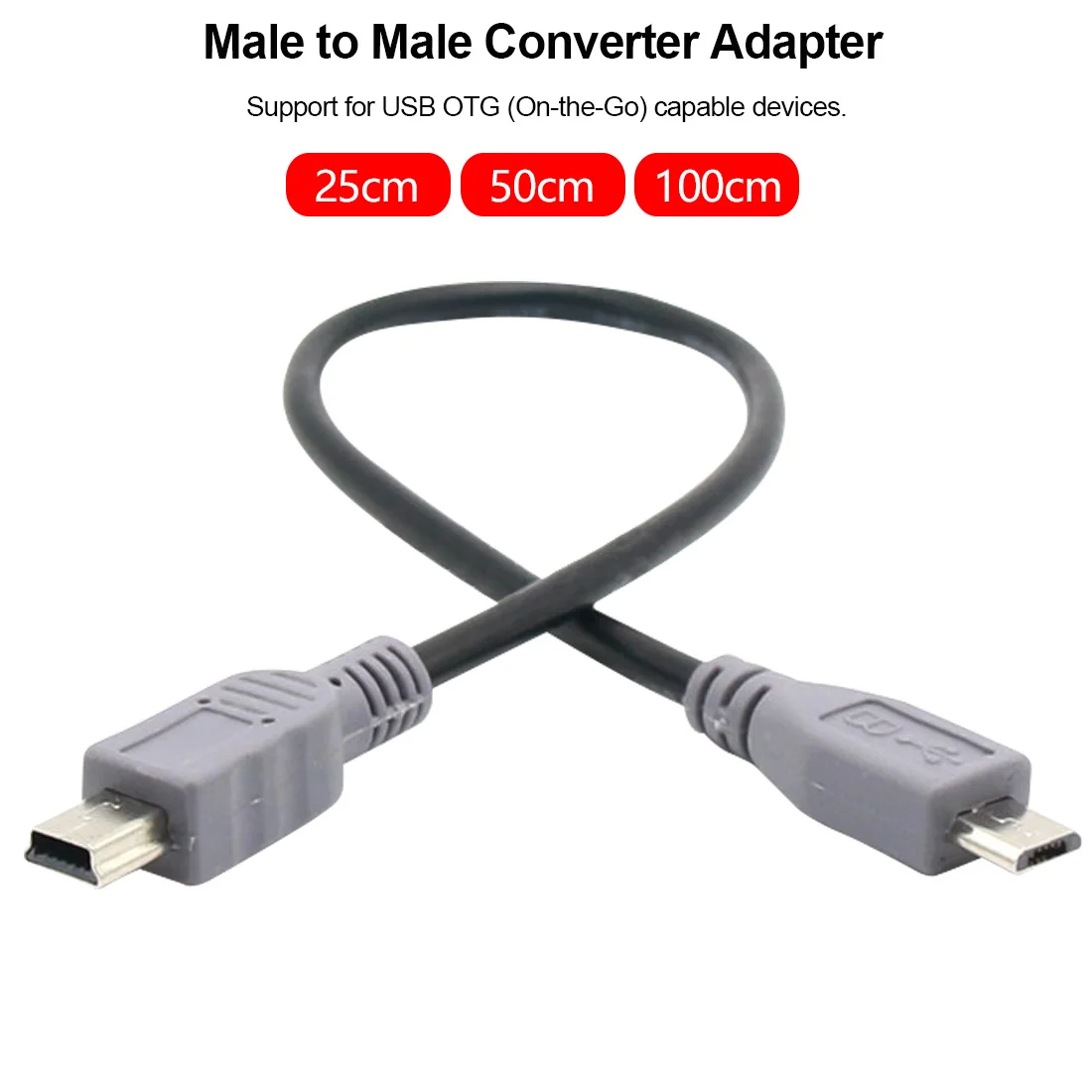 Для микро-флеш-накопителя USB мини USB OTG кабель со штыревыми соединителями на обоих концах для подключения конвертер адаптер для зарядки и синхронизации данных Mini 5-контактный USB кабель-удлинитель