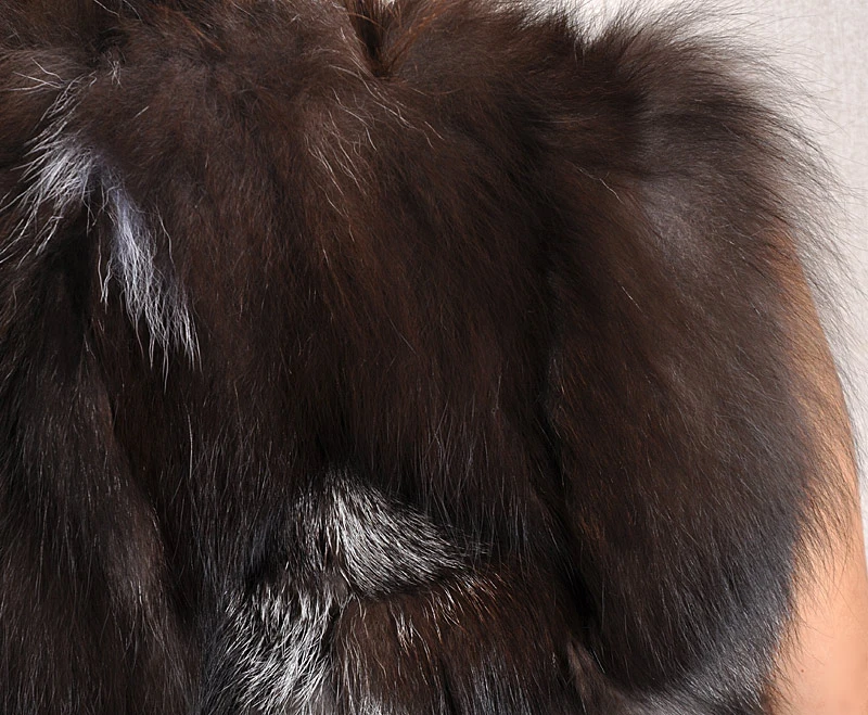 Hot 100% Real Silver Fox Fur Vest Natural Waistcoat BE1550 Free Shipping | Женская одежда