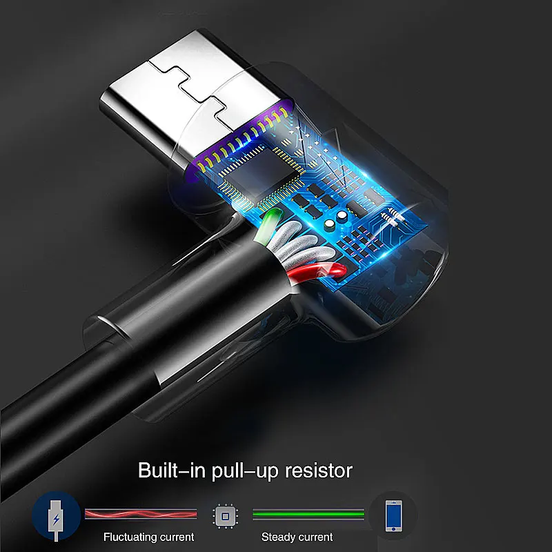 1 2 3 M USB Type C 90 градусов быстрая зарядка usb c кабель для передачи данных зарядное