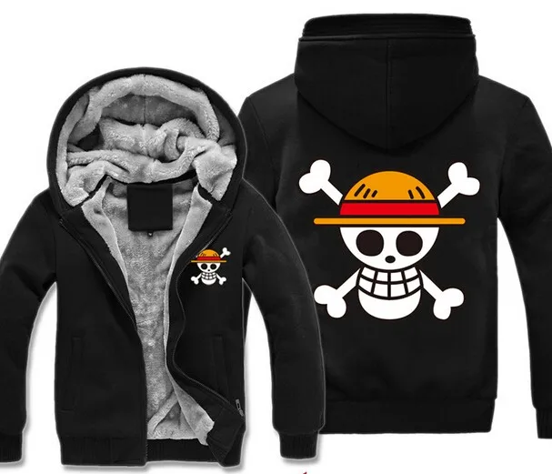 One Piece Japan Anime Luffy Chopper Print Cosplay Jacket Winter Men Women Plus Velvet Coat Thicken Zipper Hoodies Sweatshirt 6XL | Мужская