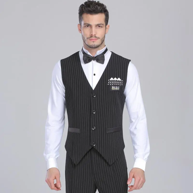 Большой размер мужской современный танцевальный Топ жилет для бальных танцев