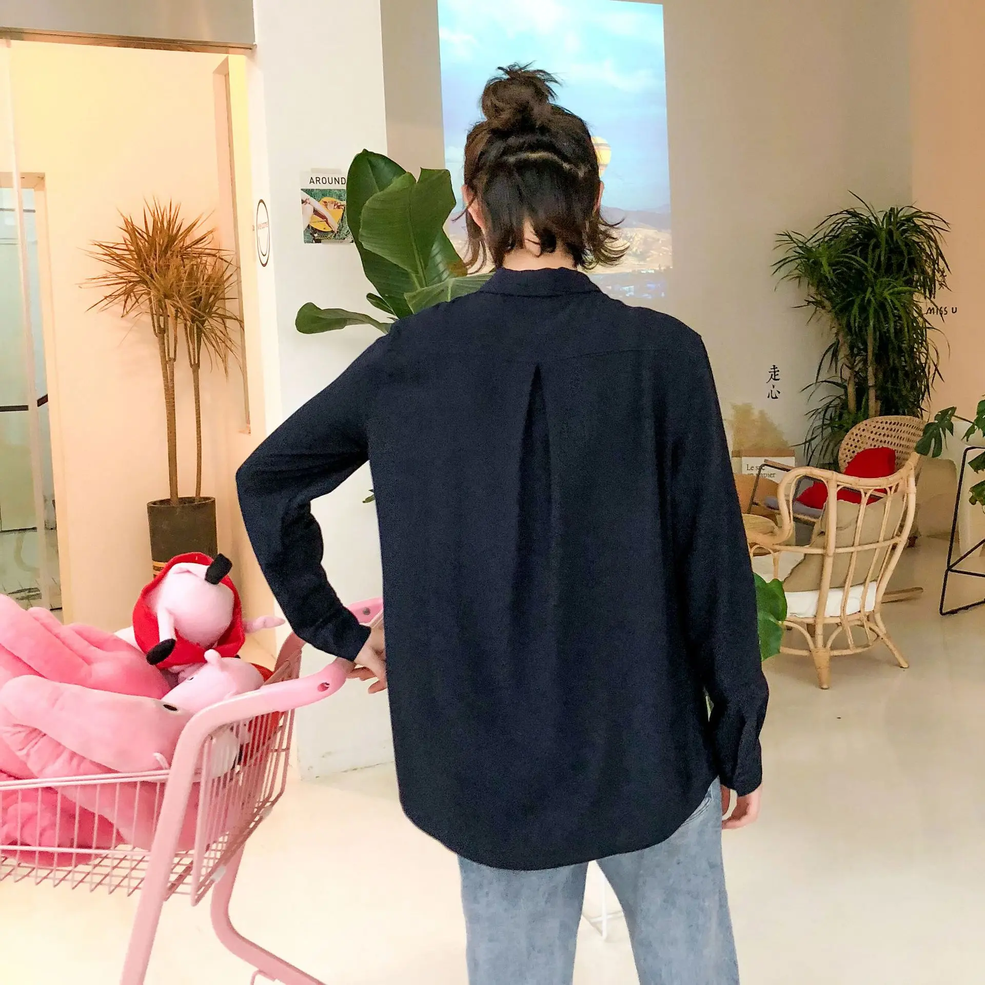 Женские блузки женские топы и осень 2019 дамские Женская рабочая одежда офисные