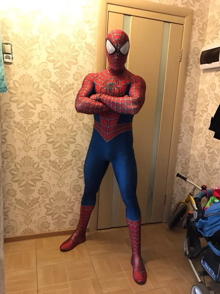 Костюм Человека паука Raimi костюм для косплея с 3D принтом полный корпус на