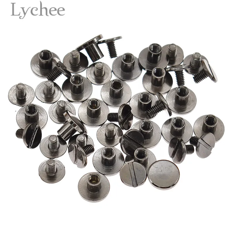 Lychee 20 шт. 5 мм/6 мм/8 мм винтовые заклепки из твердой латуни металлические заклёпки