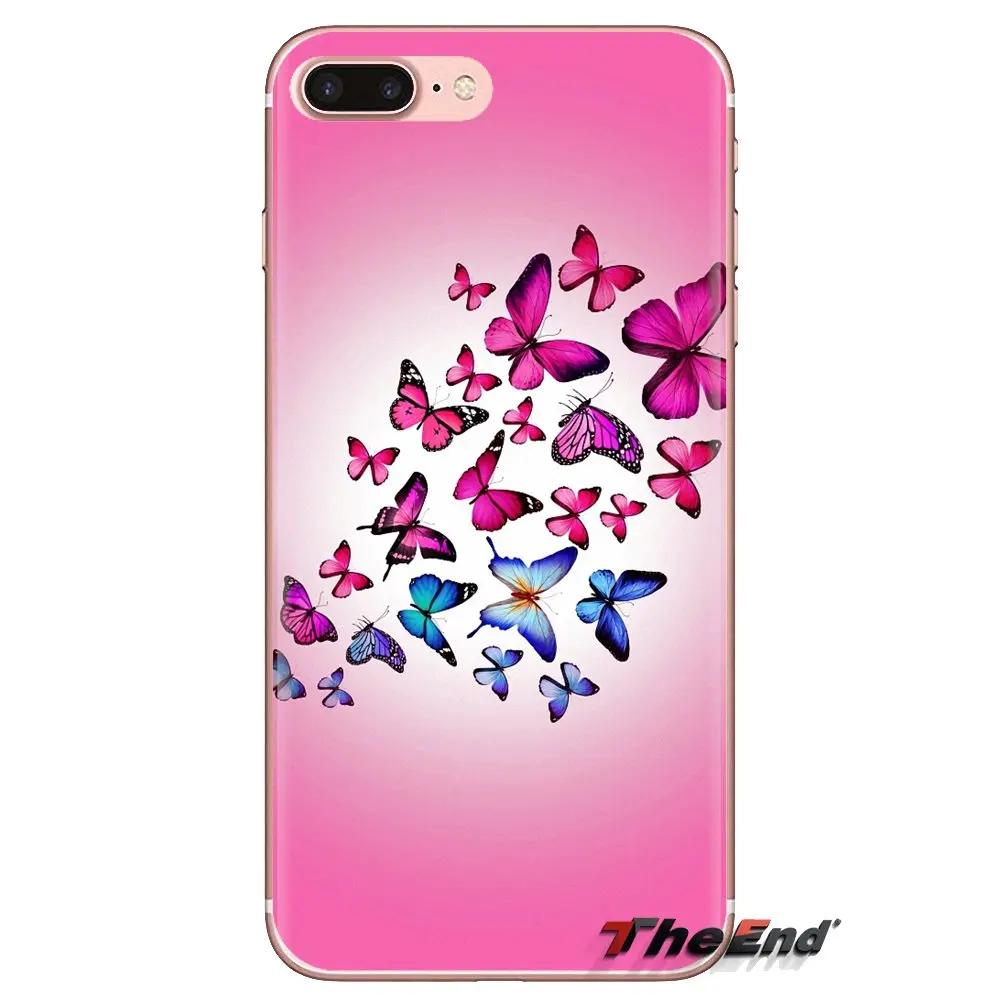 Розовая бабочка с цветочным узором для iPod Touch Apple iPhone 4 4S 5 5S SE 5C 6 6S 7 8 X XR XS Plus MAX