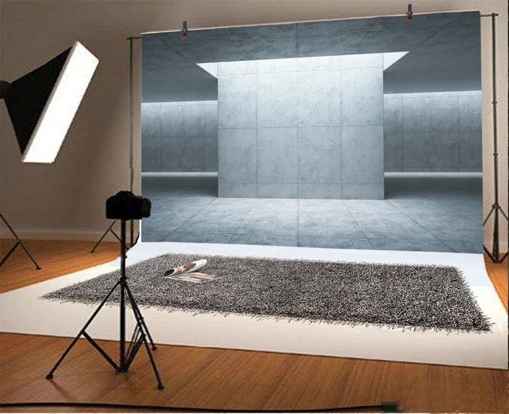 Laeacco 3D Blank Concrete Space Interior Scene Baby Photography Backgrounds Customized Photographic Backdrops For Photo Studio |