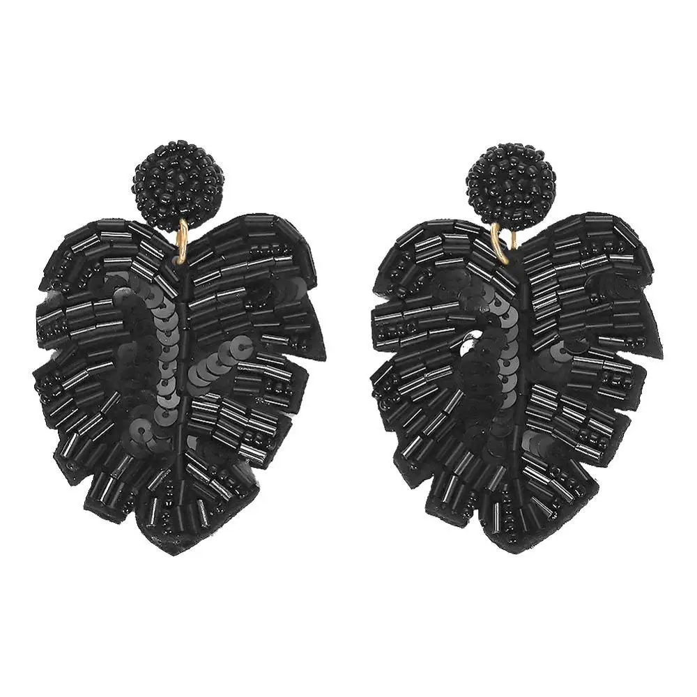 Женские серьги с цветными бусинами Miwens Leaf Plant Boho украшение ручной работы для