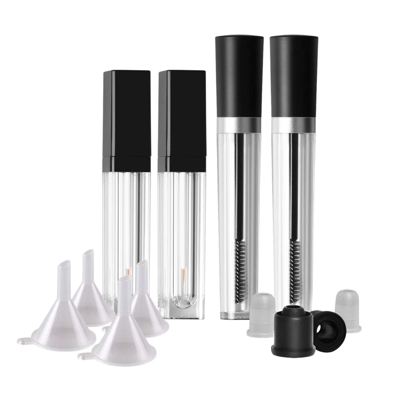 1 Set 4 Pcs Reusable Empty Bottle Tube Container For Eyelash Growth Oil Mascara With Brush Home And Travel Diy T | Красота и здоровье