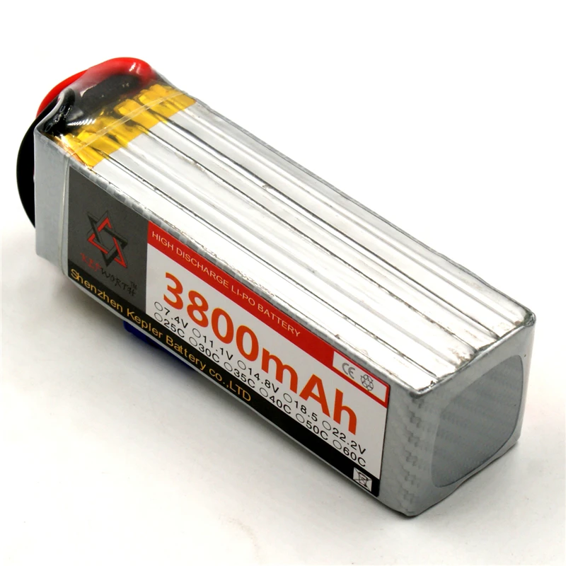 

RC Lipo Battery 6s 22.2v 3800mAh Car Plane Boat Lithium Ion Polymer Battery For Truck Tank Drone Helicopter