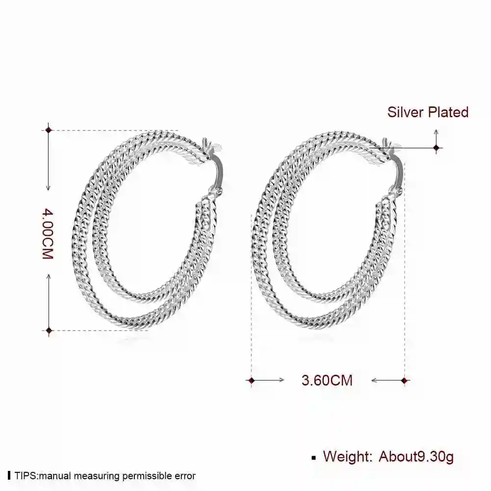 Женские сережки кольца KITEAL с двойным кольцом элегантные|silver earrings|earrings for womenearrings