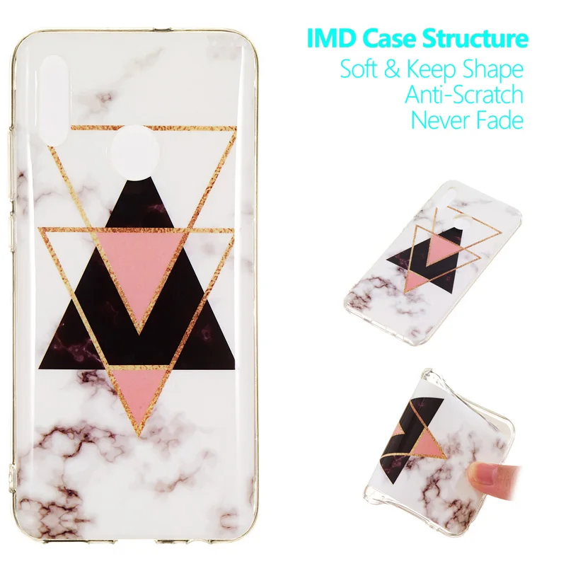 

Fashion Triangle Marble Soft TPU Case Mobile Phone Silicone Cover Back Bag Skin Shell Coque Fundas Capa for HUAWEI Honor 10 Lite
