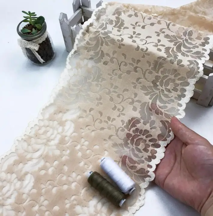 Эластичная кружевная ткань для подвязки черная красная бежевая Имбирная Ширина