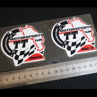 2pcs moto car styling decals for tt isle of motorsports club reflective stickers