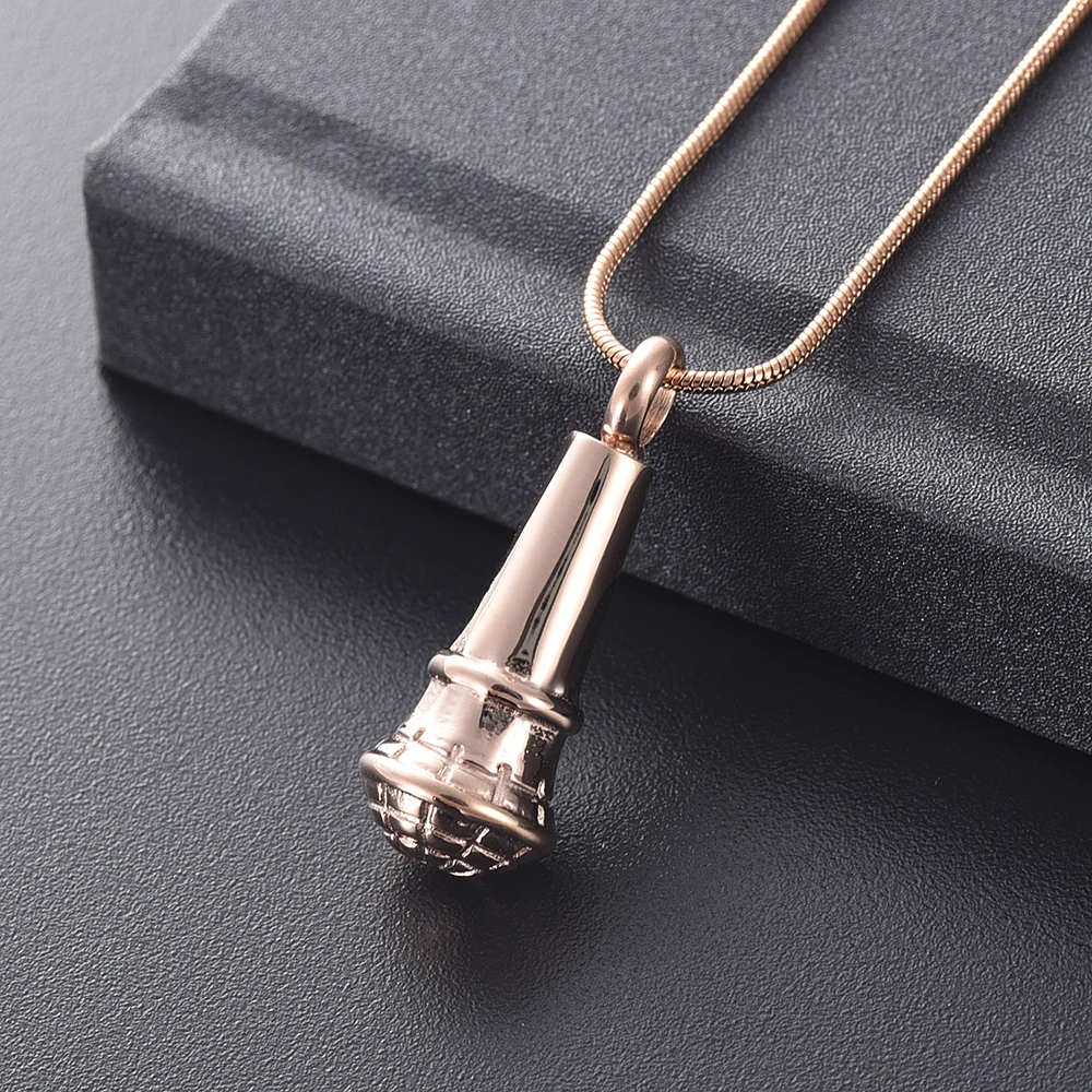 Классный дизайн микрофона форма памятный кулон для праха Keepsake урна кулон из нержавеющей стали Урна кремации медальон ожерелье для меломана