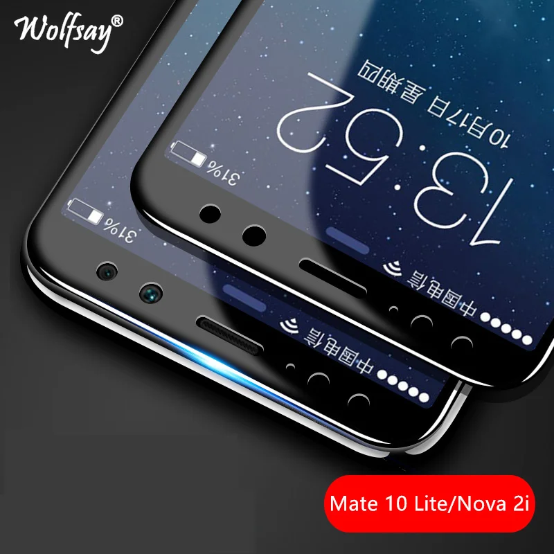 

Полное покрытие, закаленное стекло для Huawei Mate 10 Lite, защита экрана, Защитное стекло для всего клея для Huawei Mate 10 Lite, стекло для телефона