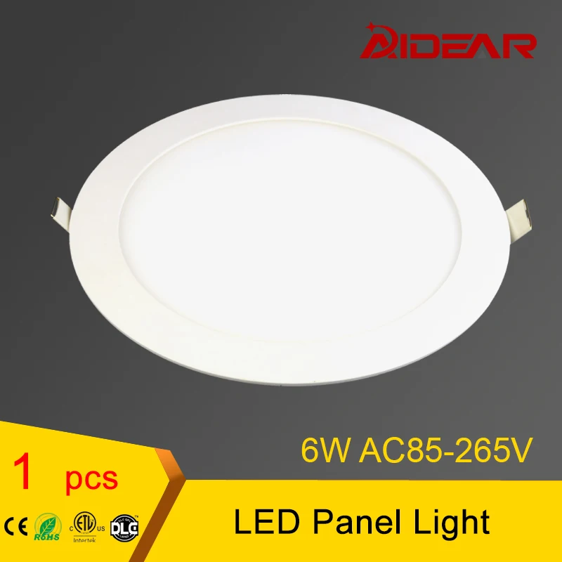 Круглый светодиодный панельный светильник 85 265 в ультра яркий 6 Вт Встраиваемый