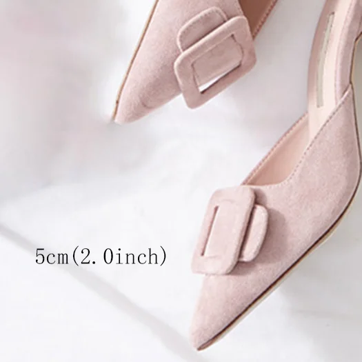 Pink 5cm Scarpin черный сандалии насосы известный женщина Указательный палец итальянский зеленый высокие каблуки средняя пятка 3 дюймовый мюли тапочки персиковый замша китайская новая Китай мода Лето - Цвет: Pink 5cm