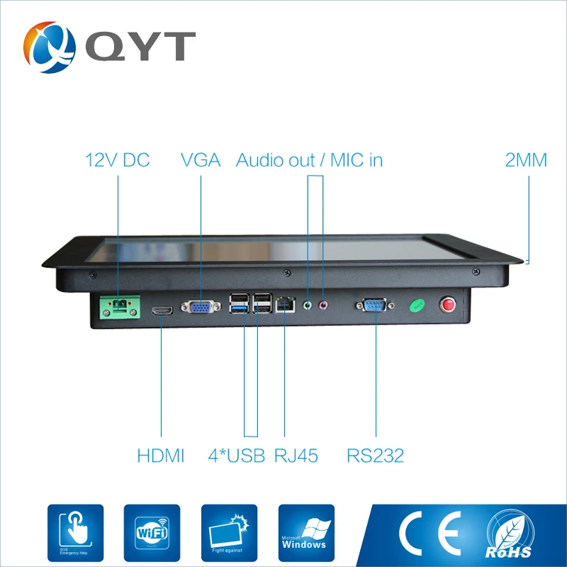 

15 Inch Industrial Computer CPU Intel Core i5 6200U 15 inch 4GB DDR4 Fanless Mini PC 1027*768 all in one computer