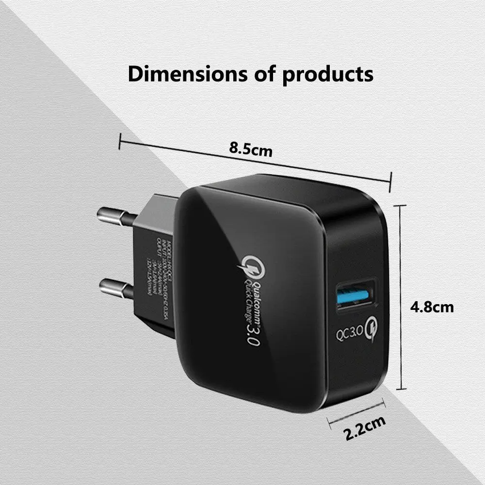 Быстрое зарядное устройство QC3.0 с одним USB улучшенное издание адаптация быстрая