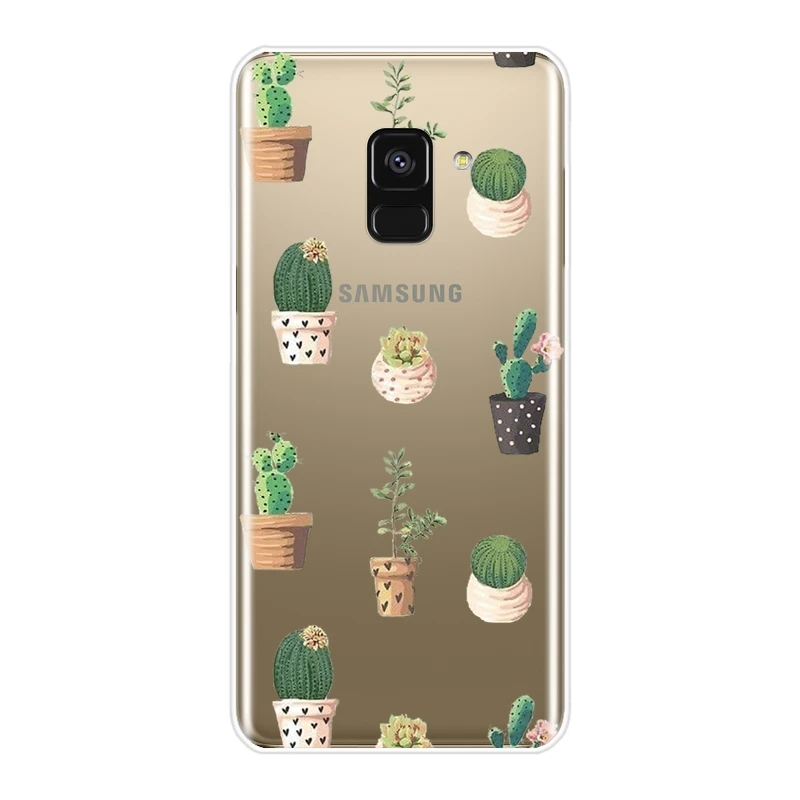 Чехол с изображением кактуса для Samsung Galaxy A6 A8 Plus 2018 Мягкая силиконовая задняя