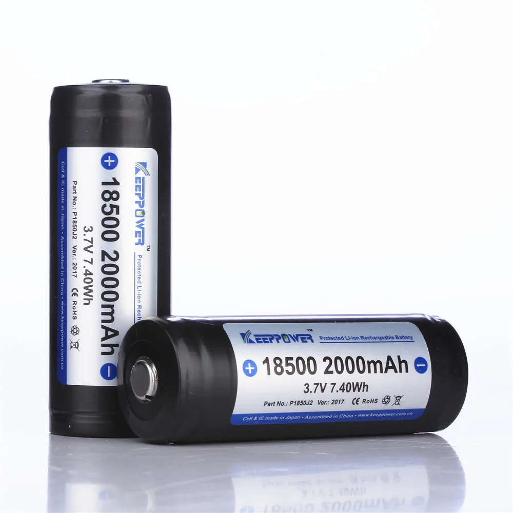4 шт KeepPower P1850J2 18500 2000mAh литий-ионная аккумуляторная батарея с защитой 3 7 V Прямая