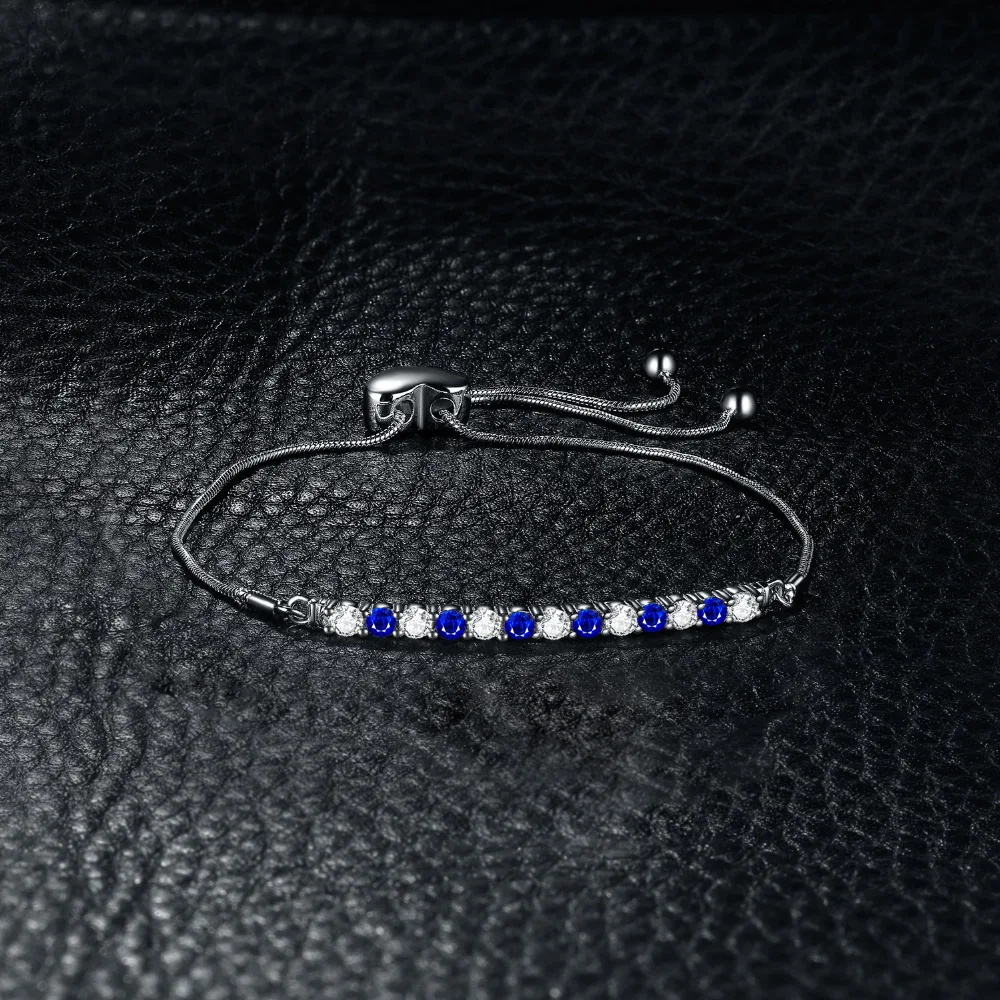 JewelryPalace круглый создан синий шпинель кубический цирконий Регулируемый Blacelets и