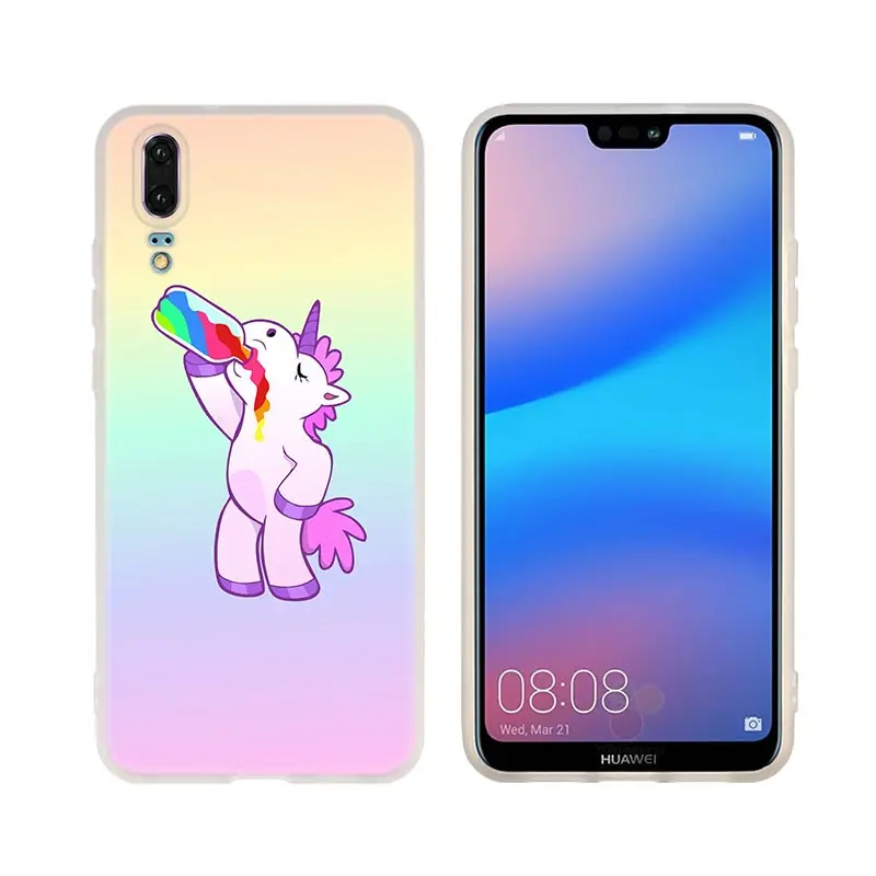 for huawei 11 TPU чехол мягкий чехол для телефона для huawei P 20 pro P10 плюс P9 P8 lite P30 pro samrt Nova 3e Лошадь Единорог на радуге - Цвет: for huawei 11