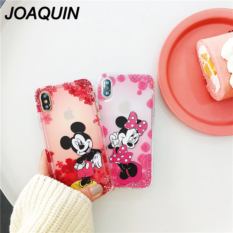 Cartoon Mickey Minnie Mouse Case For iPhone 6 6s 8 X 7 Plus XR XS MAX Cover Cute Stitch Winnie pooh Soft TPU Funda |