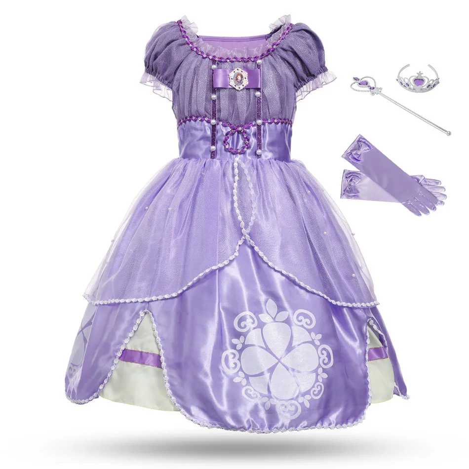 Sofia Dress A Set PaMaBa девушки платье принцессы Елены лето без рукавов мультфильм Elena of Avalor принцесса день рождения платья для девочек Фэнтези Elena костюм - Цвет: Sofia Dress A Set