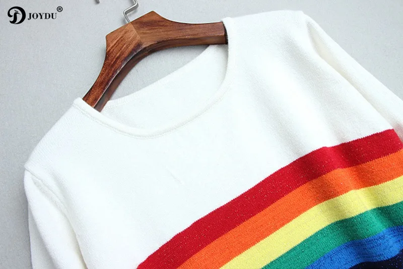 Фото BIG SALE! Knit Sweater Women 2018 Fashion Runway Design Rainbow Patchwork harajuku Loose Winter Pullovers Tops Jumper pull femme Женская BIG SALE! Knit Sweater Women 2018 Fashion Runway Design Rainbow Patchwork harajuku Loose Winter Pullovers Tops Jumper pull femme Женская