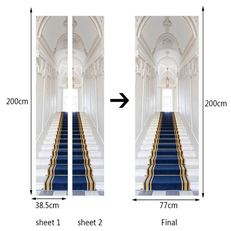 Фотообои 3D стерео лестницы Европейский стиль дверные стикеры современные