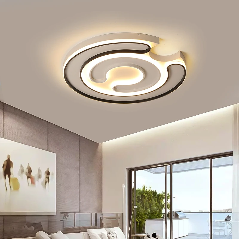 

White/Black led lamp Modern Led Ceiling Lights For Livingroom Bedroom Study Room Home Deco Remote dimming Ceiling Lamp Fixtures