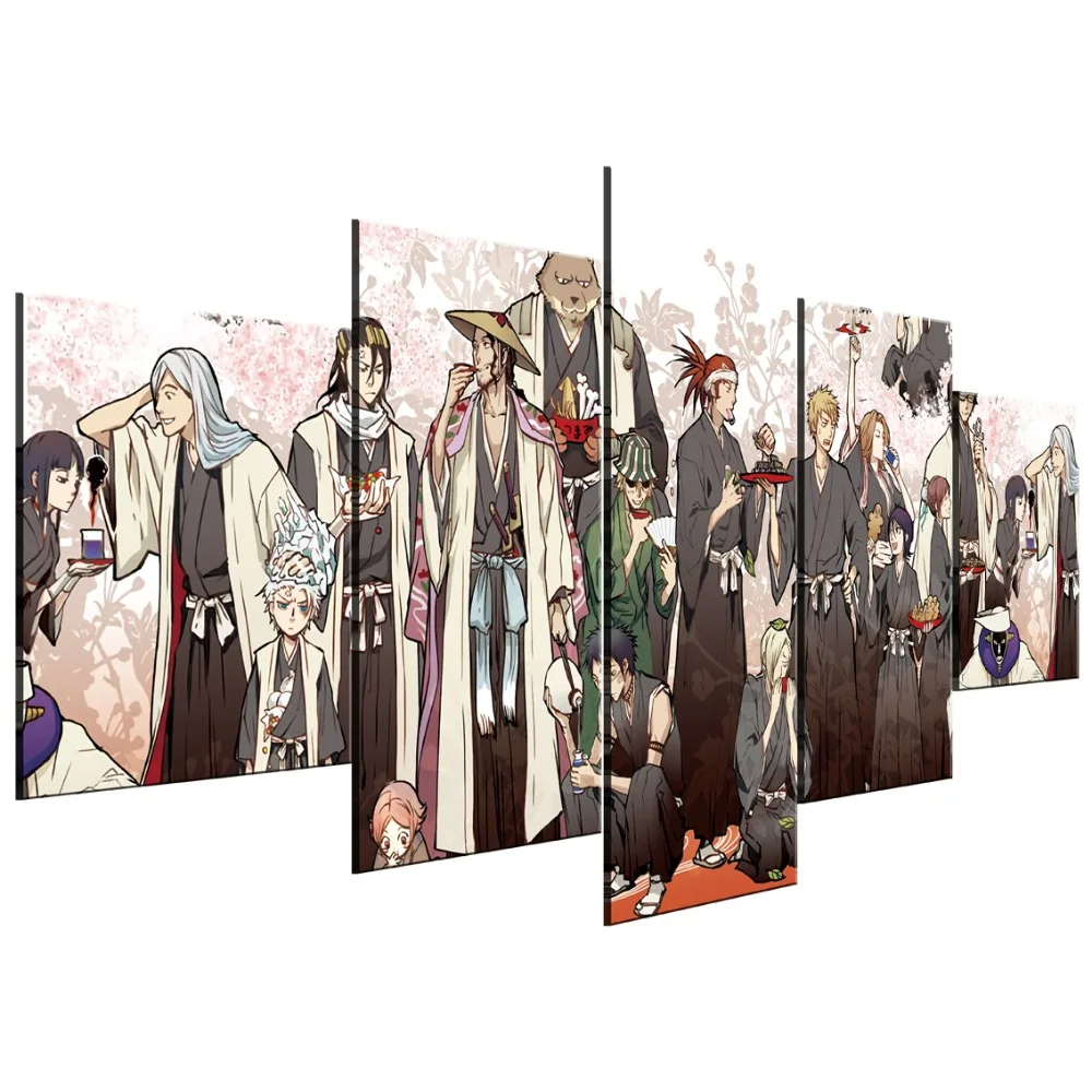 Домашний декор плакат HD фотографии печать холст 5 шт. модульная BLEACH Gotei 13 аниме