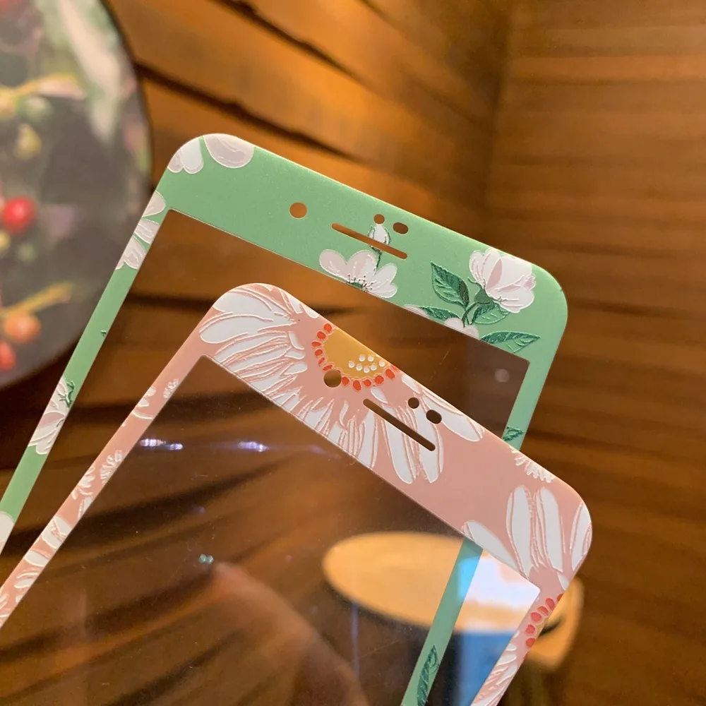 KISSCASE 4 шт. чехол с цветочным принтом для IPhone X XS XR MAX защитная пленка + кольцо-бантик