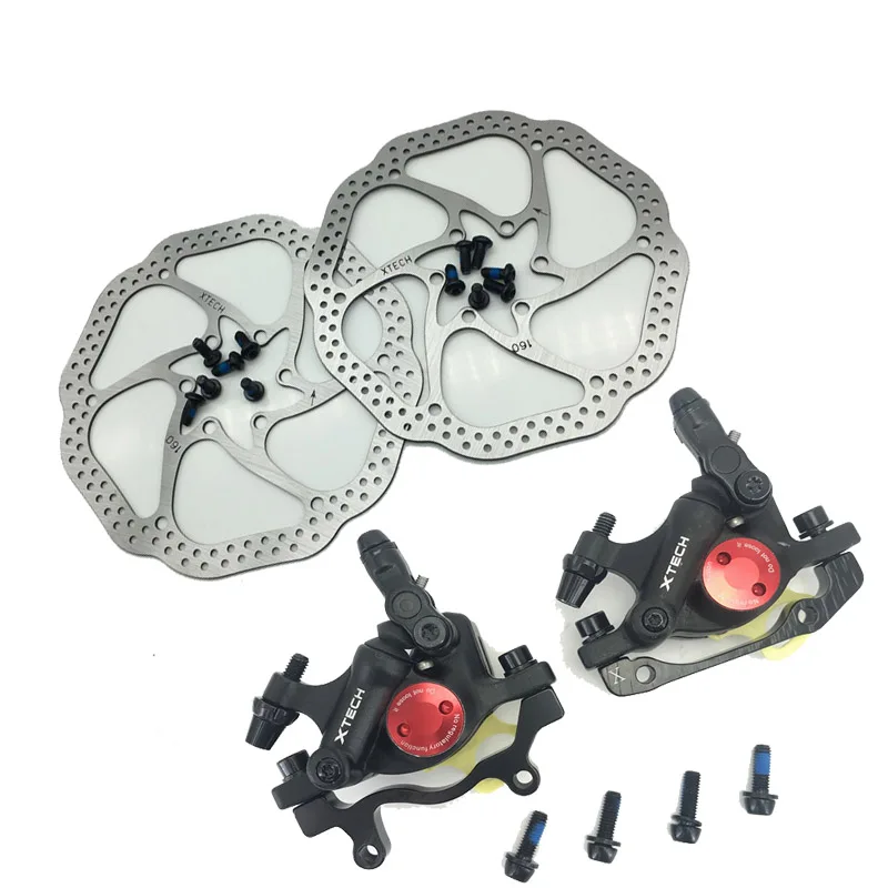 pair black w rotor Zoom HB-100 MTB велосипедный тормоз HB100 велосипедные тормоза суппорт с роторами части велосипеда гидравлический поршень двухсторонний тормоз - Цвет: pair black w rotor