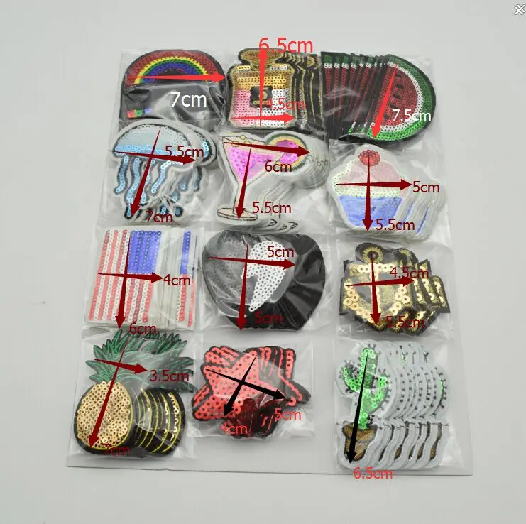 120 шт./компл. смешанные фрукты/Радуга/флаг вышивка пайетками шитье/железо на